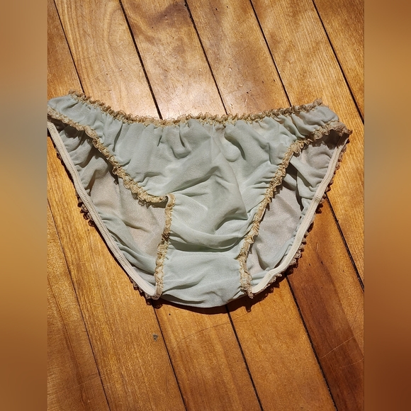 Vintage 2 piece blue/ cream lacey chemise set - Picture 4 of 4